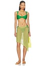 view 5 of 5 Leni Double Strap Bikini Bottom With Beads At Hip in Leaf