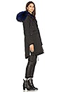 view 2 of 4 Brera Semi Silver Fox and Asiatic Rabbit Fur Lined Parka in Black & Navy Fur