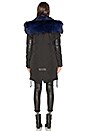 view 3 of 4 Brera Semi Silver Fox and Asiatic Rabbit Fur Lined Parka in Black & Navy Fur