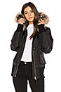 view 1 of 7 Fordham Bomber Down Jacket with Gold Fox and Asiatic Rabbit Fur in Black & Golden Fox Fur