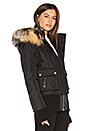 view 3 of 7 Fordham Bomber Down Jacket with Gold Fox and Asiatic Rabbit Fur in Black & Golden Fox Fur