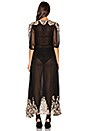 view 3 of 4 ROBE DU SOIR DRAPÉE AVEC DENTELLE RÉTRO in Black