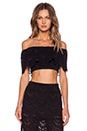 view 1 of 3 Spanish Lace Crop Top in Black