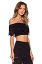 view 2 of 3 Spanish Lace Crop Top in Black