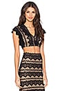 view 2 of 4 Sierra Lace Crop Top in Black & Nude