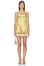 view 1 of 3 Satin Bow Dress in Gold