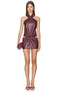 view 1 of 4 Leather Twist Dress in Burgundy