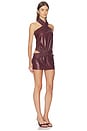 view 2 of 4 Leather Twist Dress in Burgundy