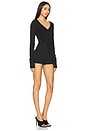 view 2 of 4 Fringe Long Sleeve Playsuit in Black