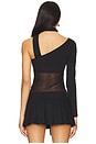 view 3 of 4 Asymmetric Neck Tie Top in Black