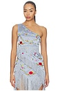 view 1 of 4 Lara Fringe Top in Powder Blue