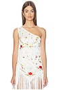view 1 of 6 Lara Fringe Top in White