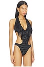 view 3 of 6 Fringe Bodysuit in White Polka