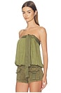 view 2 of 4 Bandeau Balloon Top in Khaki