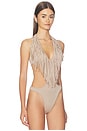 view 3 of 5 Fringe Bodysuit in Sand