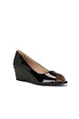 view 2 of 5 Open Toe Wedge Sandal in Black