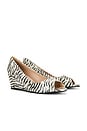 view 1 of 7 COMPENSÉES OPEN TOE MULE  in Zebra Print