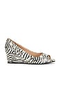 view 2 of 7 COMPENSÉES OPEN TOE MULE  in Zebra Print