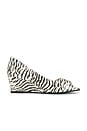 view 4 of 7 COMPENSÉES OPEN TOE MULE  in Zebra Print