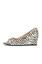 view 8 of 7 COMPENSÉES OPEN TOE MULE  in Zebra Print