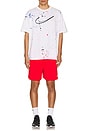 view 5 of 5 M Nk Club Flow Mesh Short in University Red & White