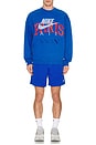 view 6 of 6 Club Flow Mesh Short in Game Royal & White