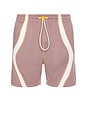 view 1 of 6 SHORT SOLO SWOOSH in Taupe Grey, White, & Sundial