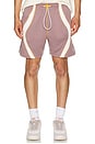 view 5 of 6 SHORT SOLO SWOOSH in Taupe Grey, White, & Sundial