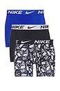 view 1 of 3 Essential Micro Boxer Brief 3 Pack in Black Just Do It Print, Game Royal, & Black