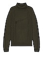 view 1 of 5 Cable Knit Turtleneck in Cargo Khaki