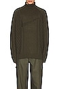 view 4 of 5 Cable Knit Turtleneck in Cargo Khaki