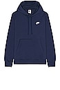 view 1 of 5 Club Fleece Pullover Hoodie in Midnight Navy & White