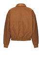 view 2 of 5 M Nk Solo Wool Varsity Jacket in Light British Tan, Light Orewood Brown, & White