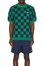 view 4 of 4 Checkers Polo in Malachite & Midnight Navy