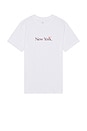 view 1 of 4 Nsw New York Crew Tee in White & Cosmic Clay