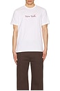 view 3 of 4 Nsw New York Crew Tee in White & Cosmic Clay