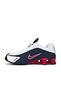 view 5 of 6 Shox R4 Sneaker in Midnight Navy, Gym Red, White, Metallic Silver, Black, & White