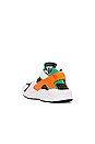 view 3 of 6 Air Huarache Sneakers in White, Safety Orange, Stadium Green, & Black