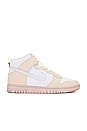 view 1 of 6 Dunk High Retro Emb Sneakers in Summit White, White, Phantom, & Pink Oxford