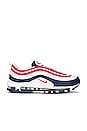 view 1 of 6 AIR MAX 97 スニーカー in White & University Red