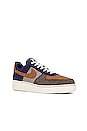 view 2 of 6 Air Force 1 '07 Premium Sneaker in Midnight Navy, Ale Brown, & Pale Ivory