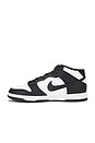 view 5 of 6 Nike Dunk Mid in White & Black