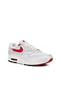 view 2 of 7 Nike Air Max 1 Prm Sneaker in White, Chile Red, & Metallic Silver