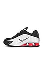 view 5 of 6 Shox R4 Sneakers in Black, Metallic Silver, & Max Orange
