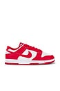view 1 of 6 Nike Dunk Low Retro Sneakers in White, University Red, & White