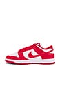 view 5 of 6 Nike Dunk Low Retro Sneakers in White, University Red, & White