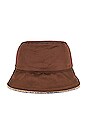 view 3 of 5 Reversible Sherpa Bucket Hat in Dark Driftwood & Cacao Wow