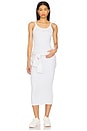view 4 of 4 Tight Mini-Rib Tank Dress in Birch Heather & Light Orewood Brown