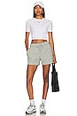 view 4 of 4 Sportswear Phoenix Fleece Mid-rise Shorts in Dark Grey Heather & White