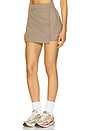 view 3 of 6 Woven Skort in Mink Brown & White